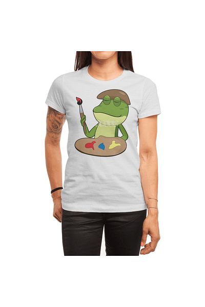 Fizello Tricou alb pentru bărbați și femei - Frog As Painter With Brush And Paint Tricou unisex