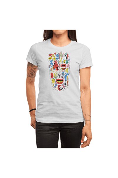 Fizello Arcane Skull Mosaic Sa deznom Muška i ženska bela T-shirt