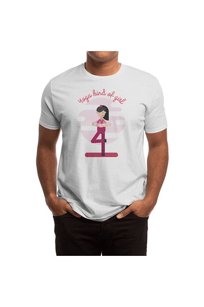 Fizello Λευκό μπλουζάκι Unisex - Σχέδιο A Yoga Kind Of Girl για άνδρες και γυναίκες