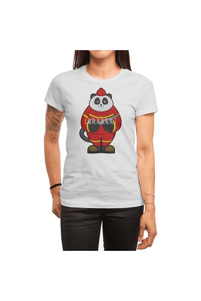 Fizello Λευκό μπλουζάκι Panda Skirted Salahci για άνδρες και γυναίκες