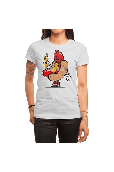Fizello Ανδρικό και γυναικείο μπλουζάκι Unisex White Hot Dog Kid