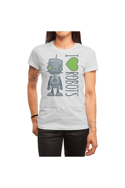 Fizello Λευκό μπλουζάκι I Love Robots Unisex