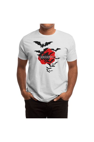 Fizello Tricou alb unisex pentru bărbați și femei - trandafir