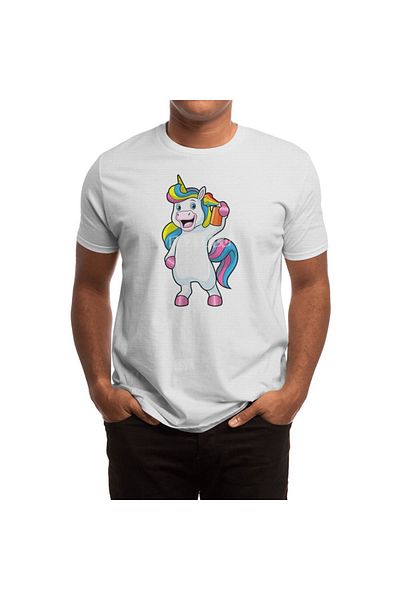 Fizello Unicorn Pattern Haydeter - Μπλουζάκι με θέμα Hairspray για άνδρες και γυναίκες, Unisex λευκό μπλουζάκι