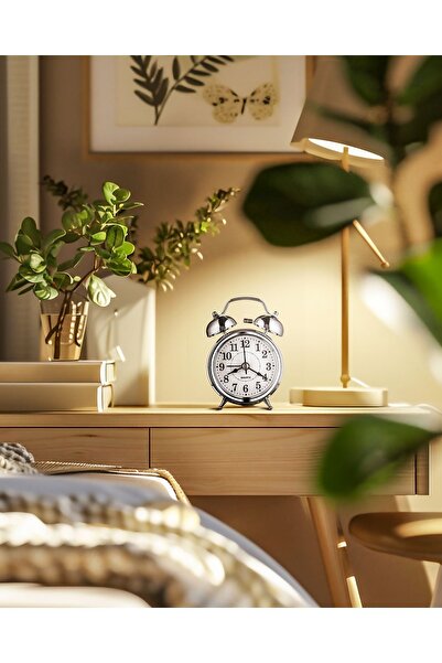 Sensoria Dekoratif Alarmlı Mekanik Çalar Saat Masa Saati Dekoratif Süs Eşyası...