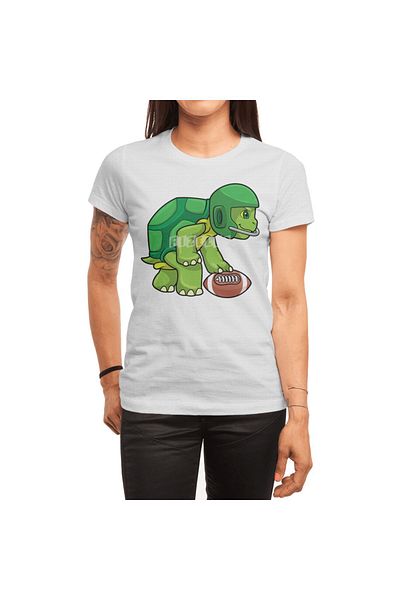 Fizello Men's and Women's White T-Shirt - Turtle at Sports with Football & Helmet Unisex T-Shirt