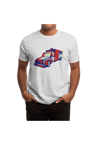 Fizello Ambulance Emergency Vehicle Retro - Ανδρικό και γυναικείο λευκό μπλουζάκι, Unisex
