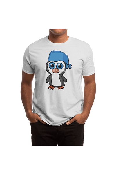 Fizello Tricou alb pentru bărbați și femei cu model bandană de pingvin