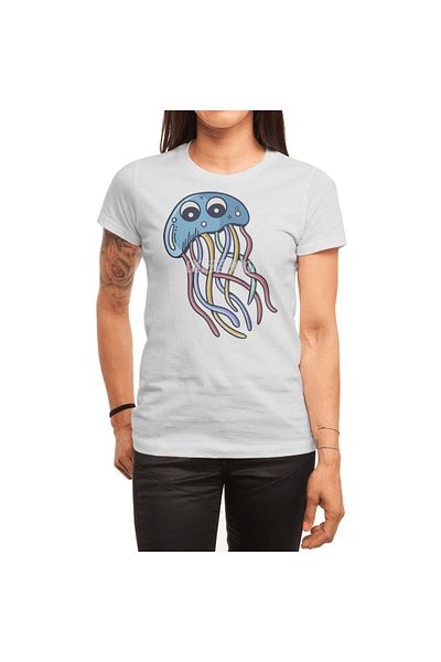 Fizello Λευκό μπλουζάκι Unisex με σχέδιο Jellyfish