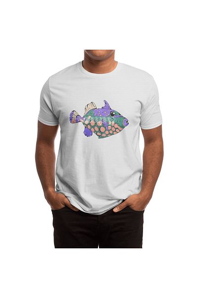 Fizello c Bílé tričko pro muže a ženy - Unisex tričko Clown Triggerfish