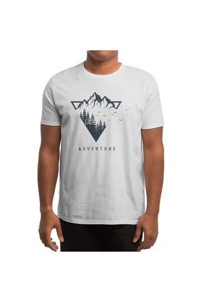 Fizello Modern Geometric White Men's and Women's T-Shirt - Nature Mountains Adventure Unisex T-Shirt