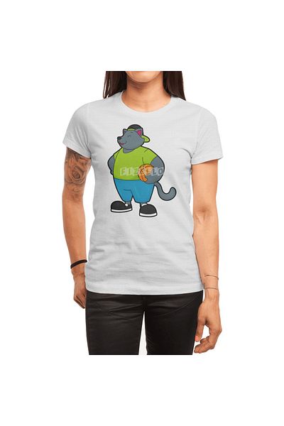 Fizello Tricou alb pentru bărbați și femei - Cat As Basketball Player cu design de baschet