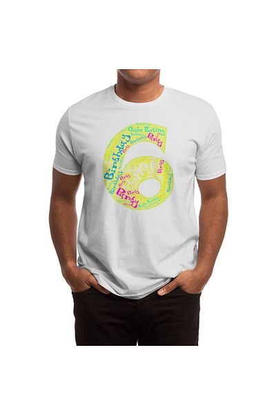 Fizello Ανδρικό και γυναικείο λευκό μπλουζάκι - Creative Number 6 Unisex T-shirt
