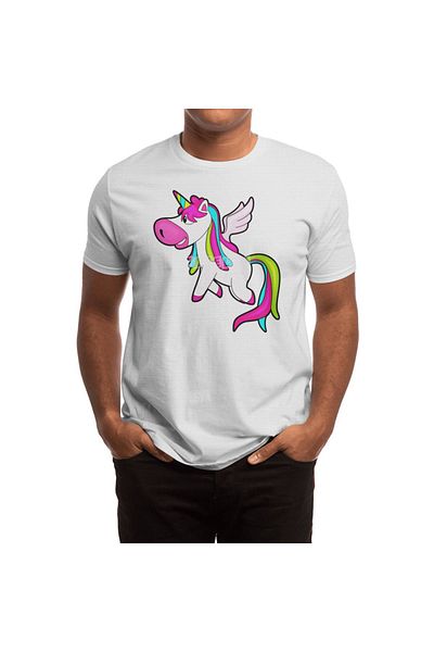 Fizello Λευκό μπλουζάκι με μοτίβο Unicorn Wings - Unisex για άνδρες και γυναίκες