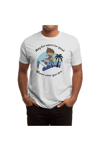 Fizello Λευκό μπλουζάκι Unisex "May The Waves Be Good" για άνδρες και γυναίκες