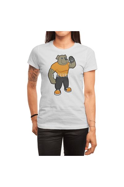 Fizello Tricou pentru câini Fitness Dumbbell pentru bărbați și femei - Tricou alb unisex