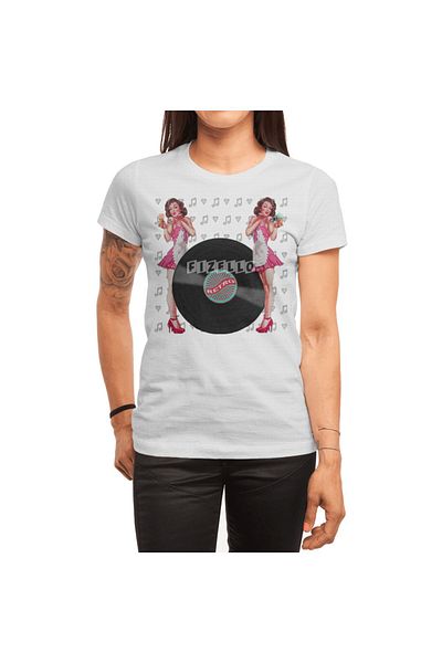 Fizello Vintage Pin Up Girl Unisex Λευκό T-Shirt