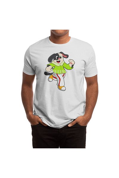 Fizello Ανδρικό και γυναικείο Unisex Λευκό T-Shirt - Dog At Running