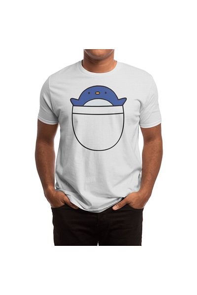 Fizello Tricou alb unisex Pocket Penguin