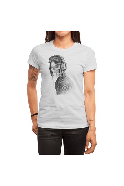Fizello Tricou alb unisex cu schelet pentru bărbați și femei