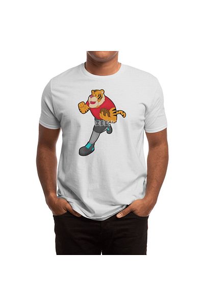 Fizello Tricou alb unisex pentru bărbați și femei - Tigit ca fotbalist cu fotbal
