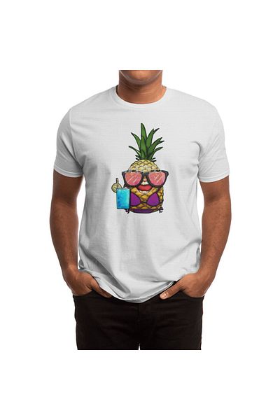 Fizello Ανδρικό και γυναικείο μπλουζάκι Casual Pineapple White - Unisex