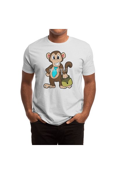 Fizello Μπλουζάκι White Monkey για άνδρες και γυναίκες - Unisex, με τσάντα