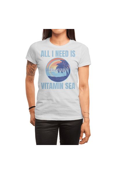 Fizello Μπλουζάκι Vitamin Sea Texture για άνδρες και γυναίκες - Unisex Λευκό T-shirt