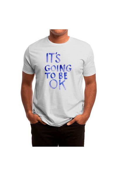 Fizello Λευκό μπλουζάκι Unisex - Positive Affirmation Statment, Χειρόγραφα γράμματα