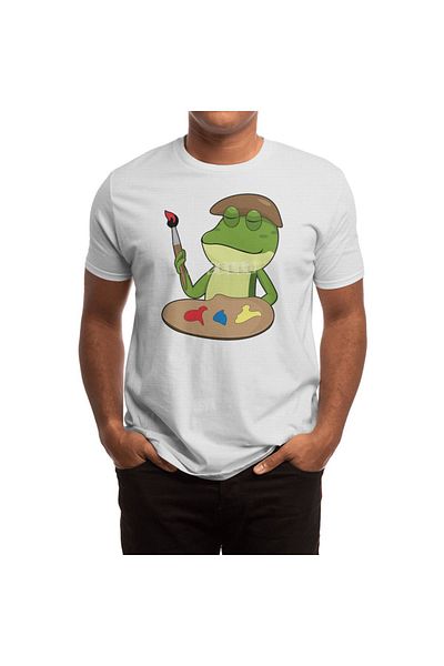 Fizello Tricou alb pentru bărbați și femei - Frog As Painter With Brush And Paint Tricou unisex