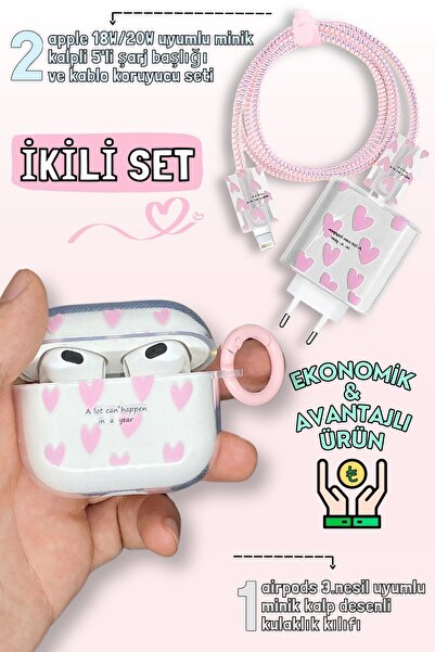 EWEC İkili Set | 3. Nesil Uyumlu Kalpli Kılıf Ve Iphone 18w/20w Uyumlu Kalpli...