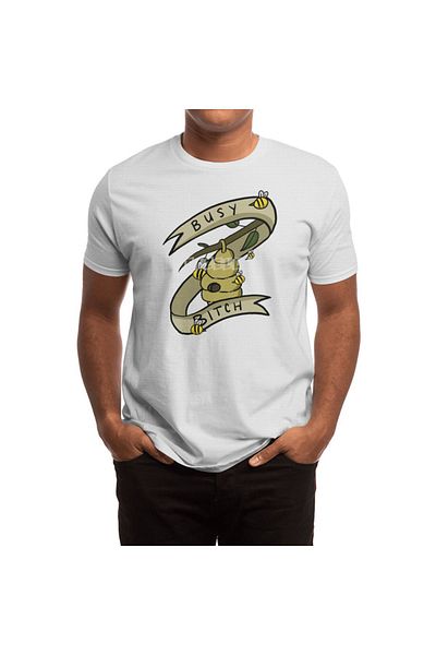Fizello Ανδρικό και γυναικείο Unisex Λευκό T-Shirt - Busy Bitch