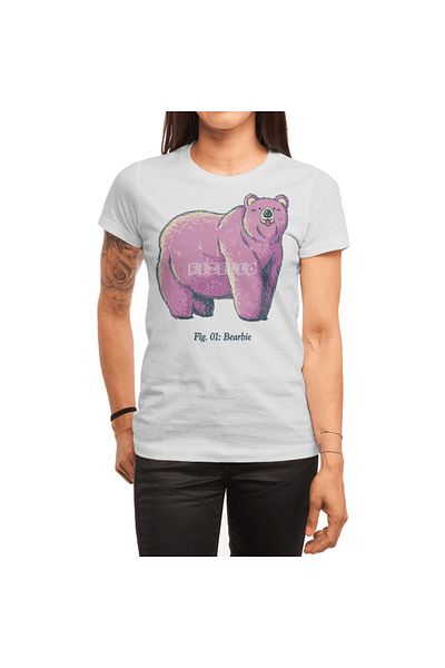 Fizello Ροζ αρκουδάκι Unisex Λευκό T-shirt για άνδρες και γυναίκες
