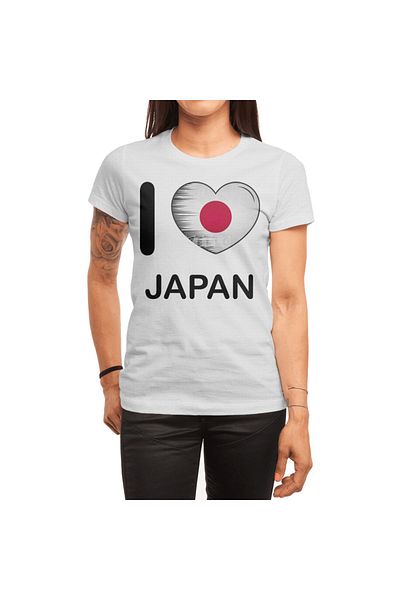 Fizello Λευκό μπλουζάκι για άνδρες και γυναίκες - I Love Japan, My Home, My Country Unisex T-shirt