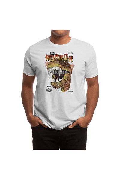 Fizello Tricou alb unisex cu model T-Rex Horror Comic