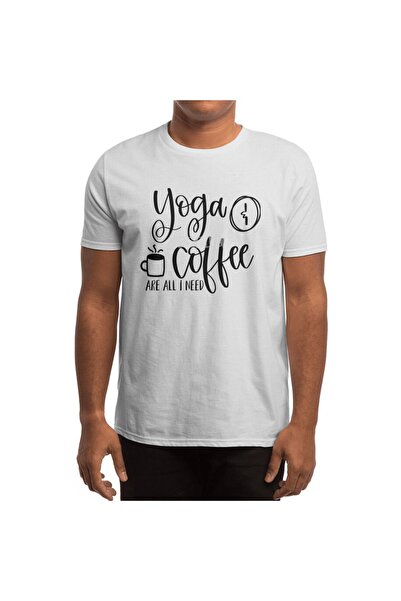 Fizello Μπλουζάκι Yoga and Coffee Color για άνδρες και γυναίκες - Unisex Λευκό T-shirt