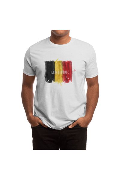 Fizello Μπλουζάκι Belgium για άνδρες και γυναίκες - Unisex λευκό, λαιμόκοψη 'I Love Belgium'