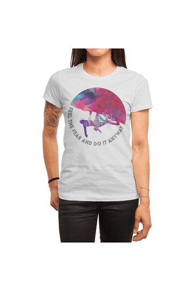 Fizello Rock Climbing Graphic ανδρικό και γυναικείο λευκό μπλουζάκι Unisex