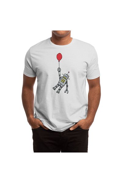Fizello Λευκό μπλουζάκι Unisex με σχέδιο Balloon Robot