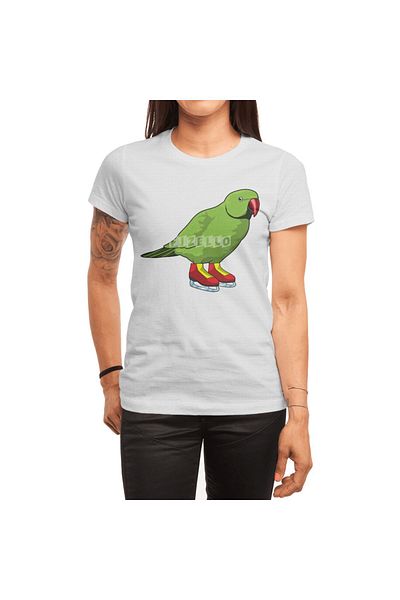 Fizello Parrot At Ice Skating - Unisex Λευκό T-Shirt