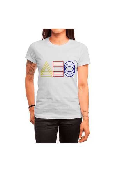 Fizello Λευκό μπλουζάκι Unisex - The Colors And The Shapes, μπλουζάκι για άνδρες και γυναίκες