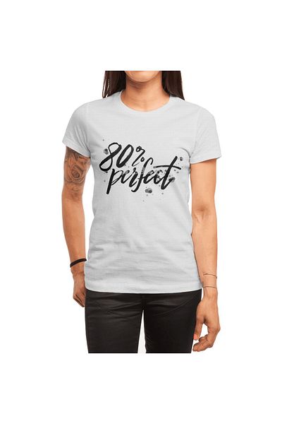 Fizello 80% Perfect Μαύρο T-Shirt για άνδρες και γυναίκες - Unisex Λευκό T-shirt
