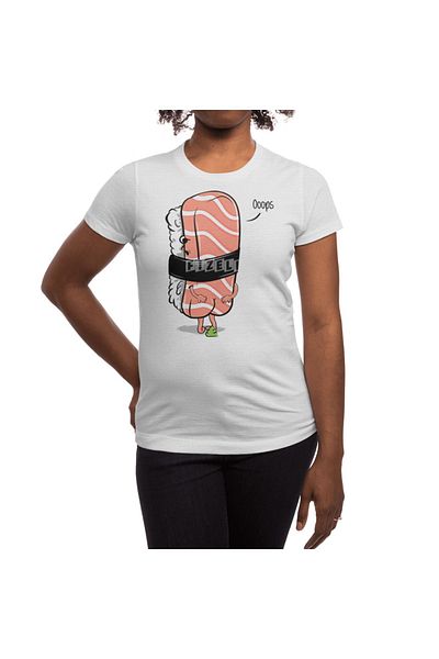 Fizello Tricou alb unisex Sushi Poops Wasabi