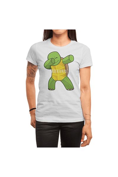 Fizello Λευκό μπλουζάκι Unisex - Μπλουζάκι Turtle Horse Hip Hop Dance Dab, ανδρικό και γυναικείο μπλουζάκι