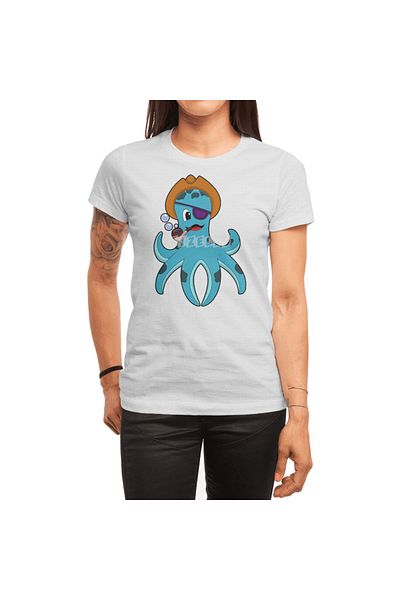 Fizello Tricou alb unisex Octopus Pipe Design