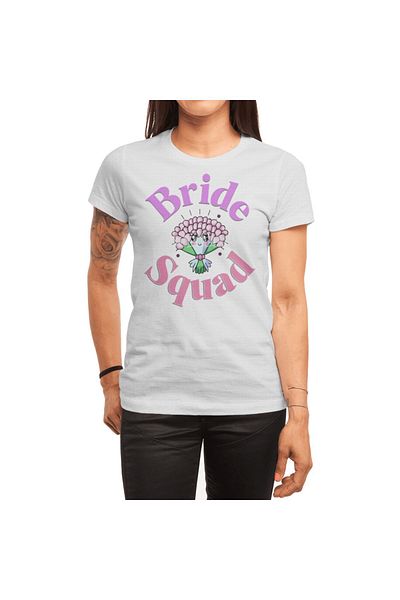 Fizello Λευκό μπλουζάκι Unisex για άνδρες και γυναίκες - Bride Squad