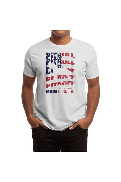 Fizello Μπλουζάκι Pit Bull USA για άνδρες και γυναίκες - Unisex Λευκό T-shirt