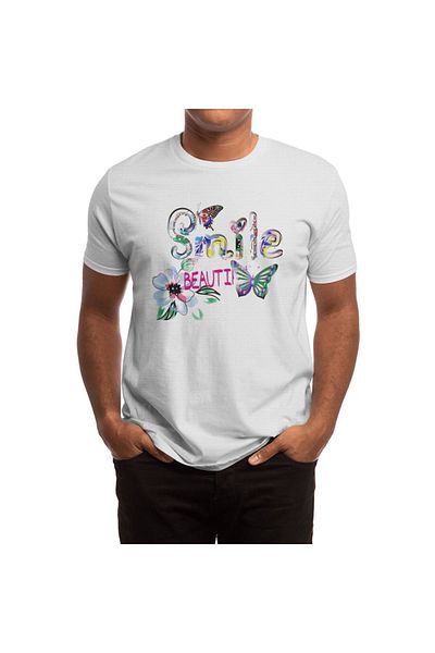 Fizello Butterfly Alphabet Letter Smile Beauty - Tricou alb unisex