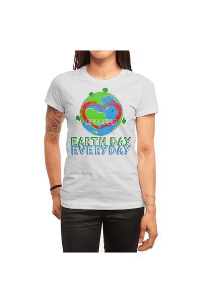 Fizello Earth Day - Λευκό μπλουζάκι Unisex, σχέδιο "Keep Mother Nature Green & Recycle Everyday"