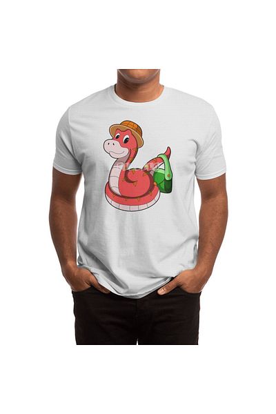 Fizello Ανδρικό και γυναικείο λευκό μπλουζάκι - Snake With Purse & Hat Design